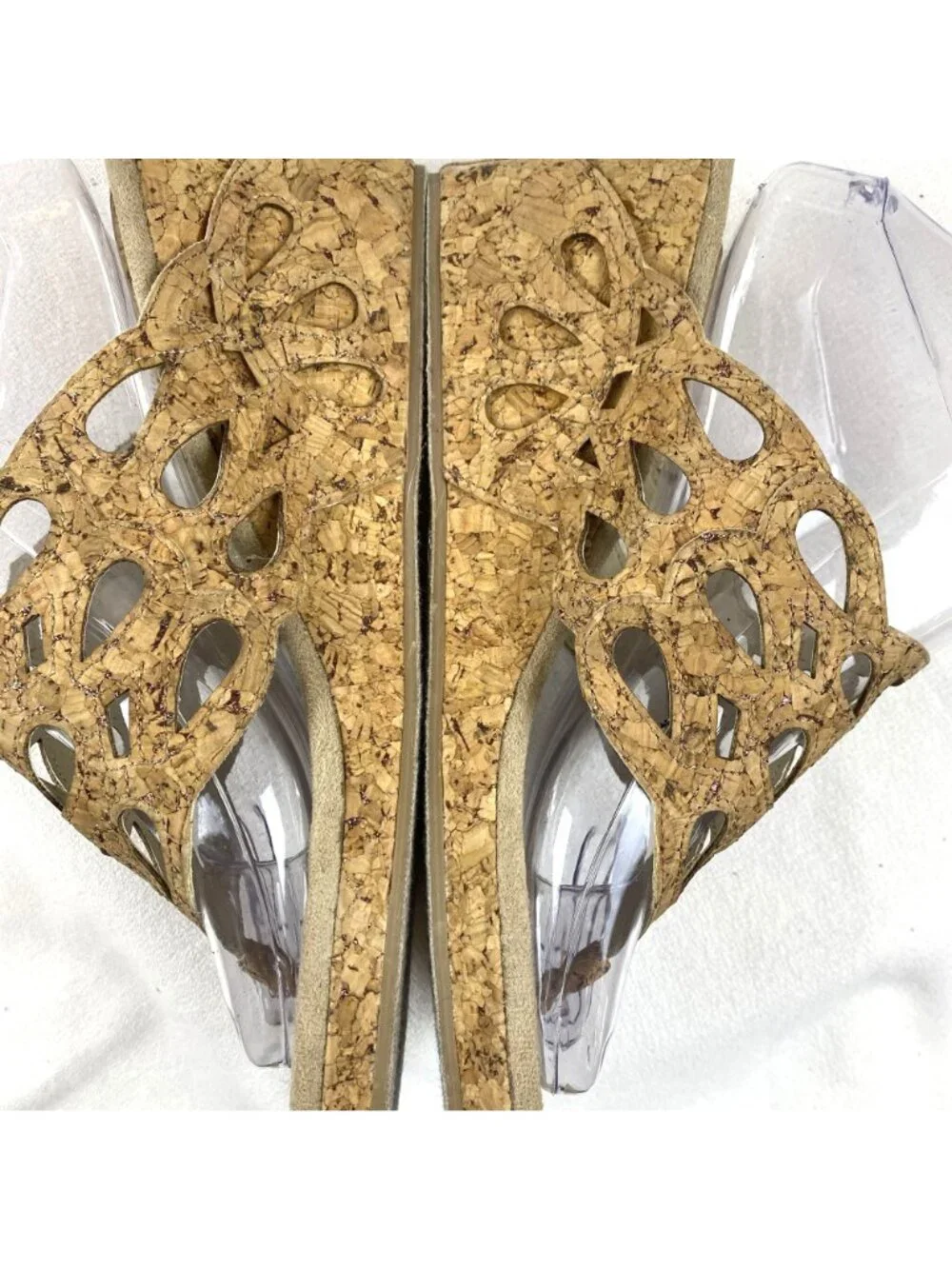 Duck Head Women's Tan Slip-On Cork Dressy Open Toe Wedge Sandals 3